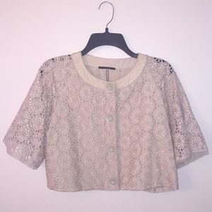 🍾Elie Tarhari Eyelet Cropped Jacket